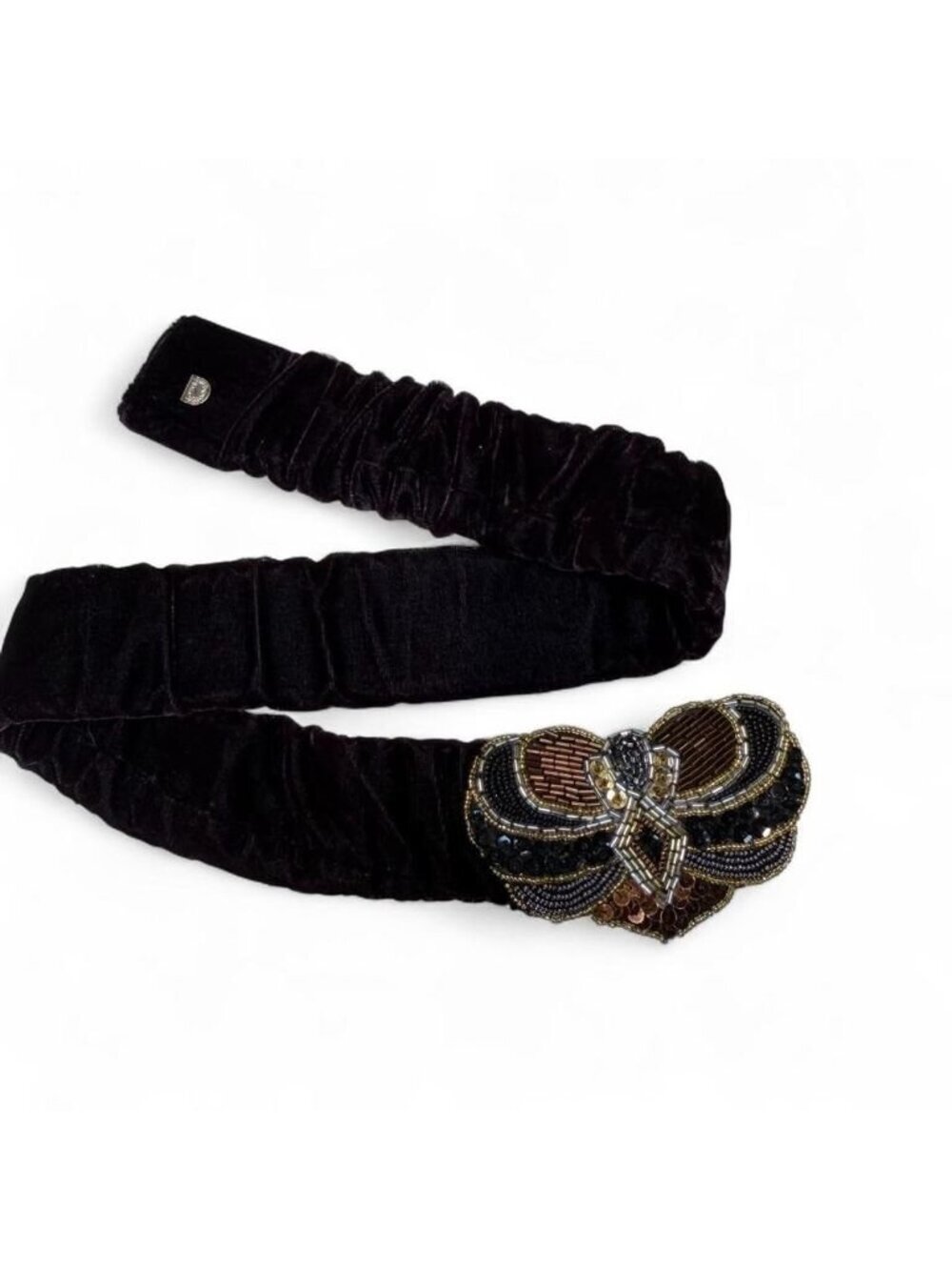 Vintage 80's Beaded Butterfly Statement Belt Women's Medium Whimsigoth Goth